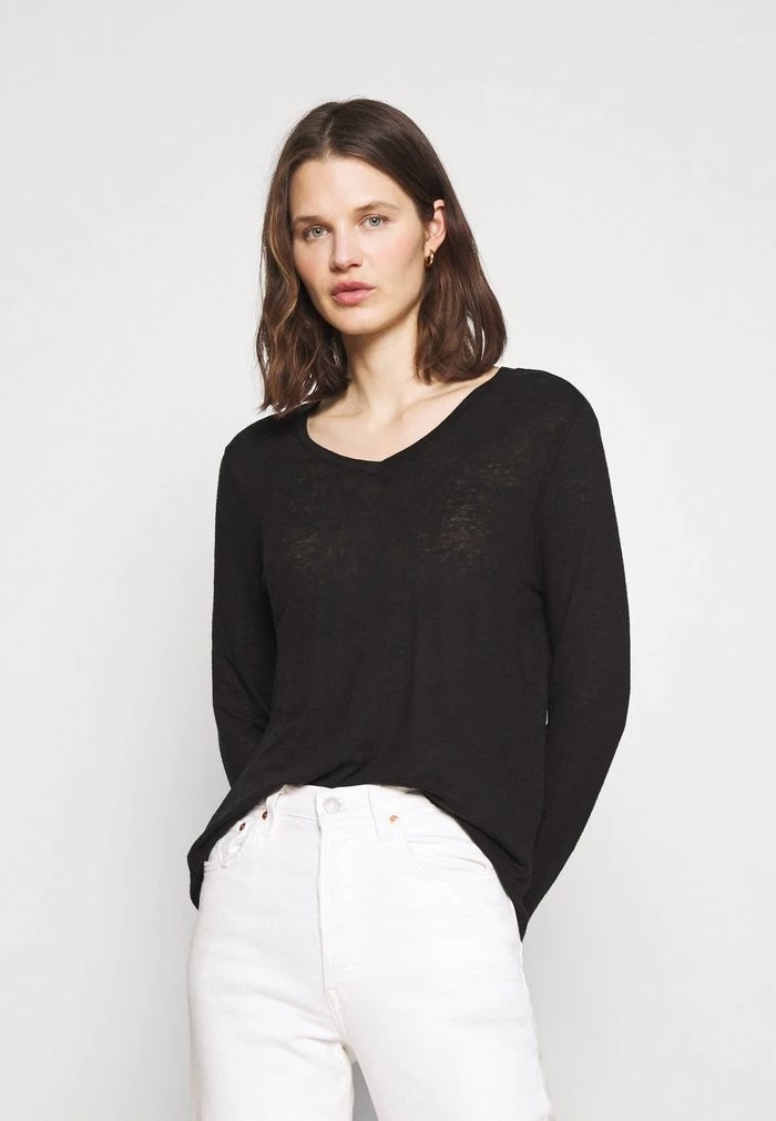 T-Shirt ANNA FIELD Anna Field Long Sleeved Top Noir Femme | AXF-4417928